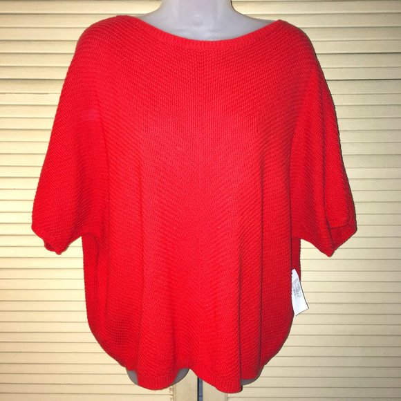 Nwt Orange Short Sleeve Sweater 